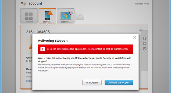 McAfee All Access 2013 Activering Stoppen