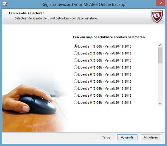 McAfee All Access 2013 Online Backup Licenties