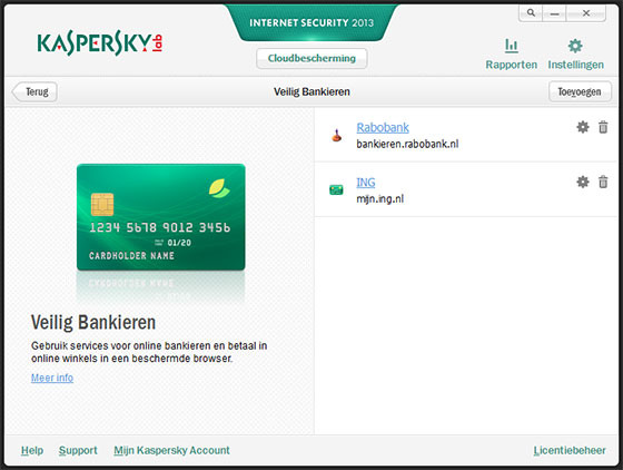 Kaspersky Internet Security 2013 Bankieren