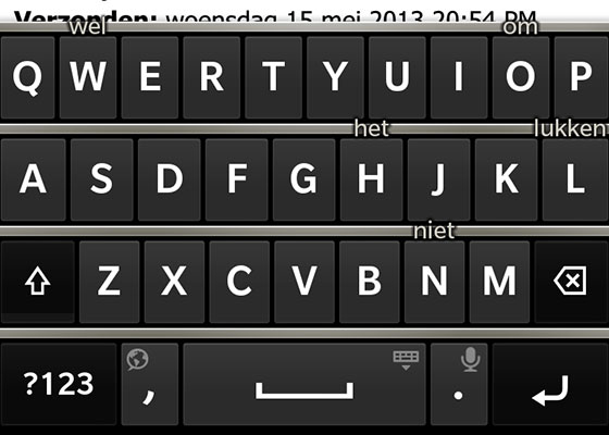BlackBerry Z10 Toetsenbord