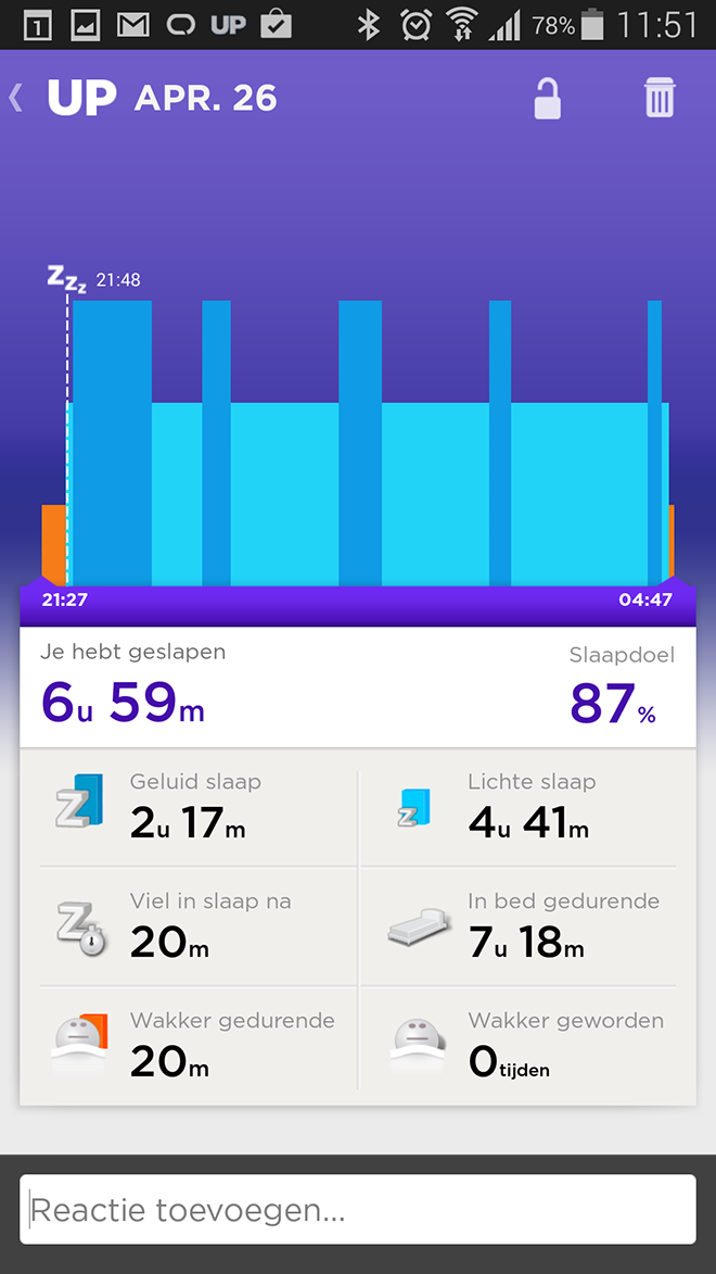 Jawbone UP24 Nachtritme