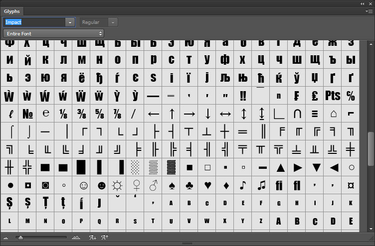 Photoshop Glyphs