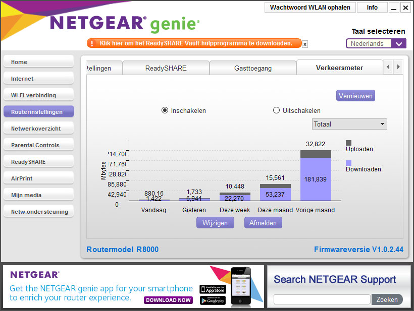 Netgear-Genie-Verkeersmeter