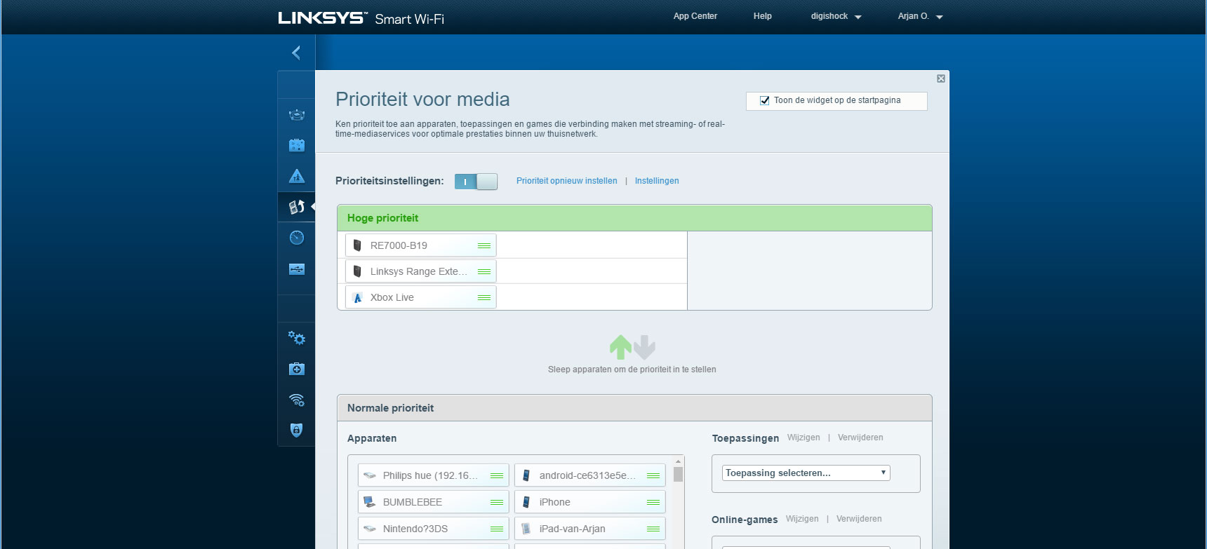 linksys-prioriteit-voor-media