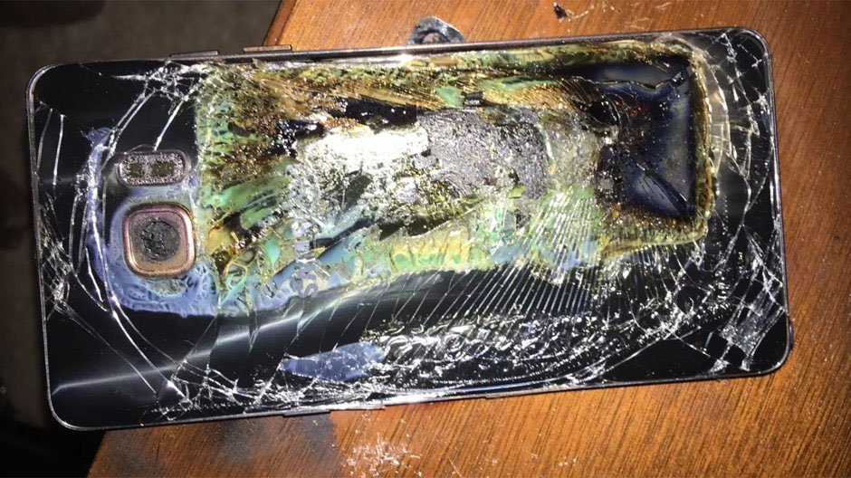 Samsung Galaxy Note 7 verbrand