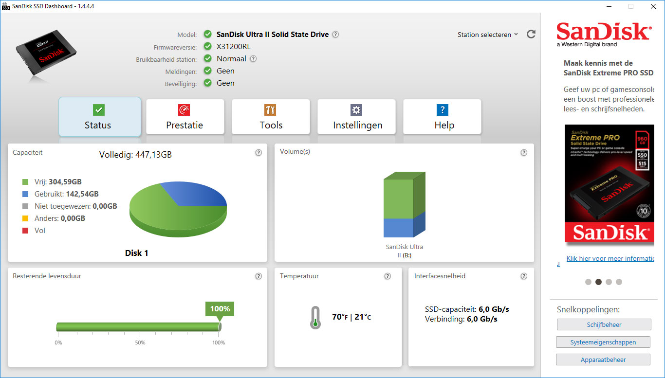 SanDisk SSD Dashboard