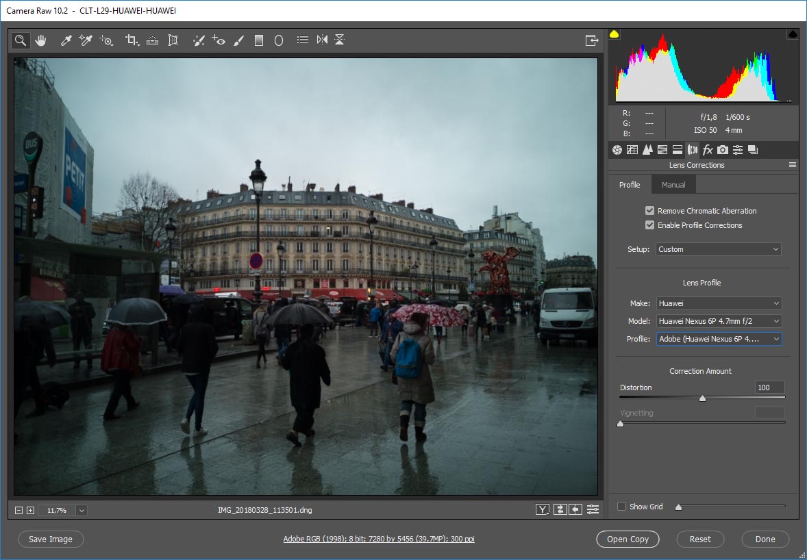 Adobe Camera RAW Huawei P20 Pro .dng