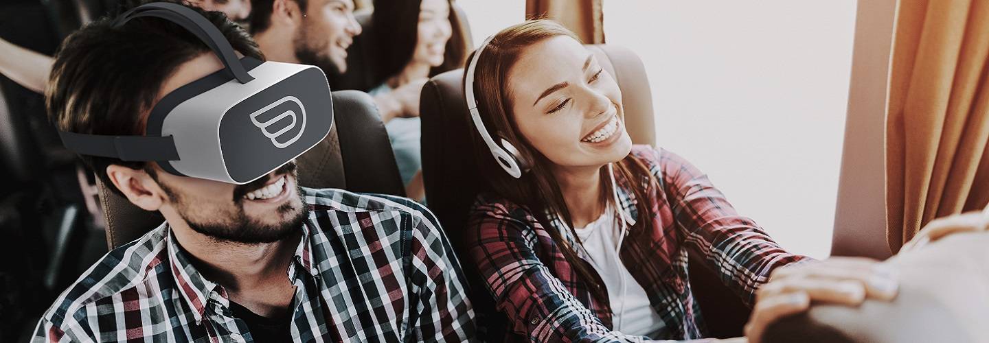 VR headset in Flixbus