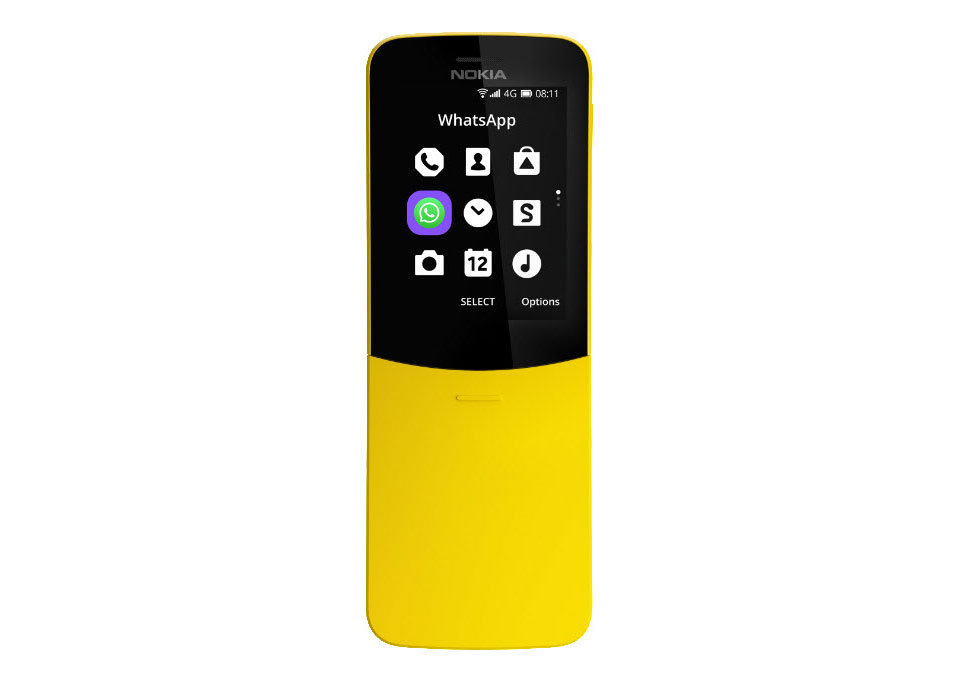 Nokia 8110 4G met WhatsApp icoon