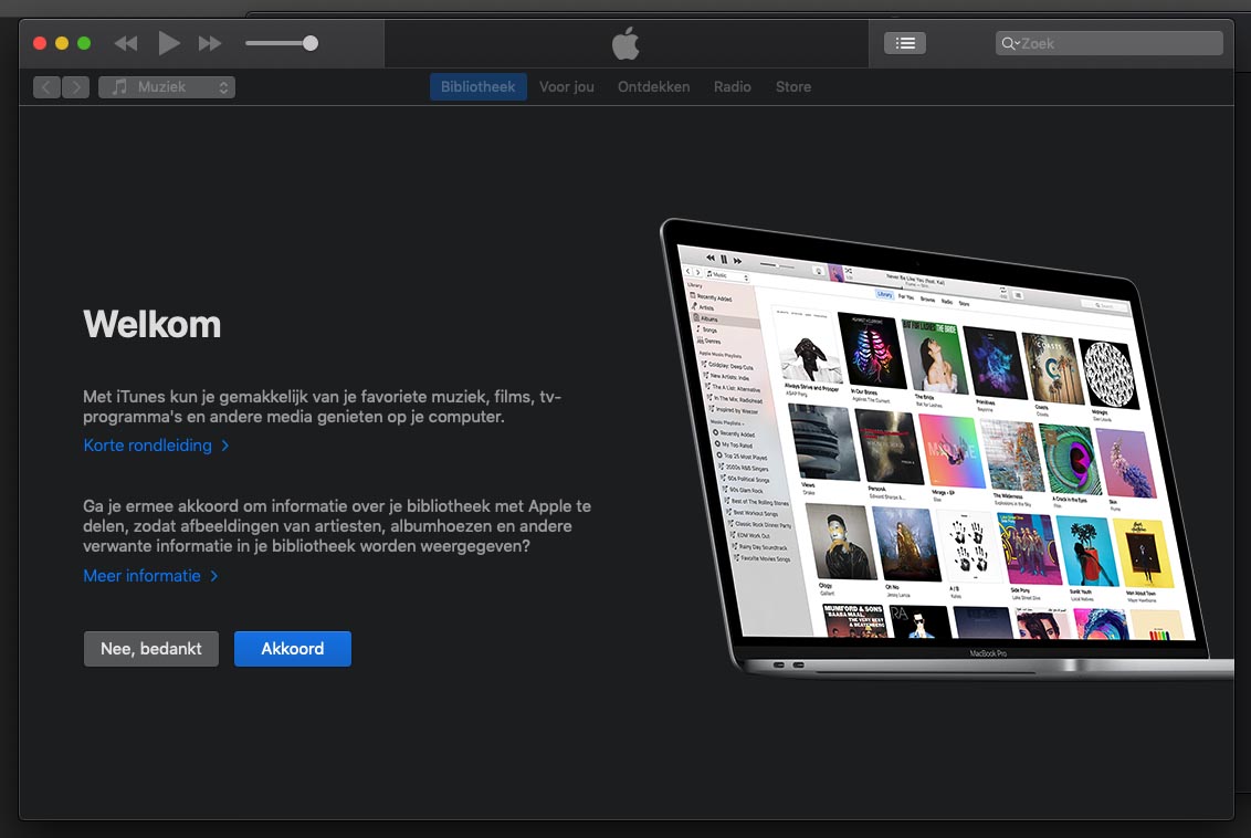 Apple iTunes Openingsscherm