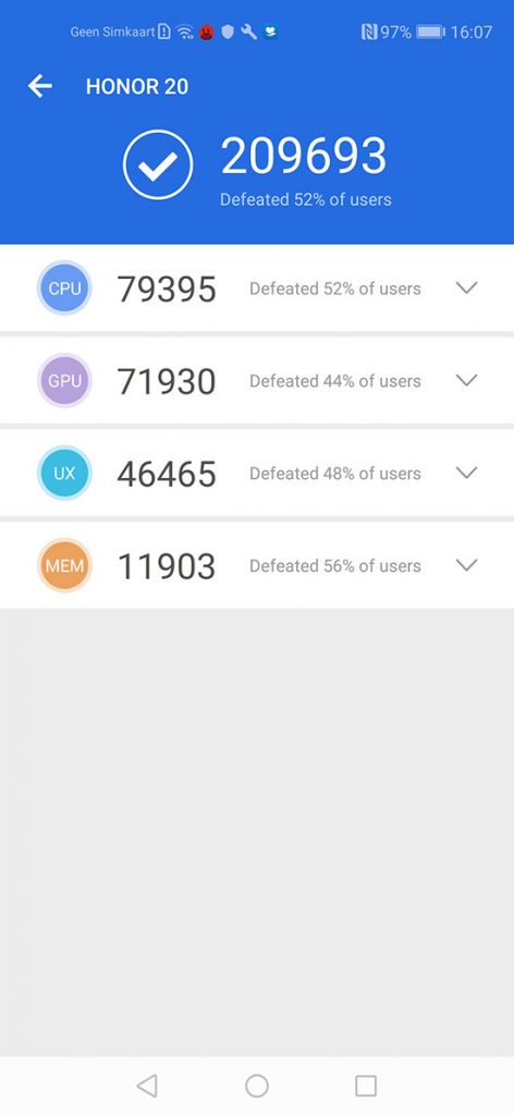 Honor 20 AnTuTu Screenshot