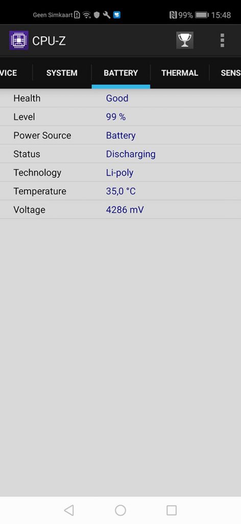 Honor 20 CPU-Z Battery