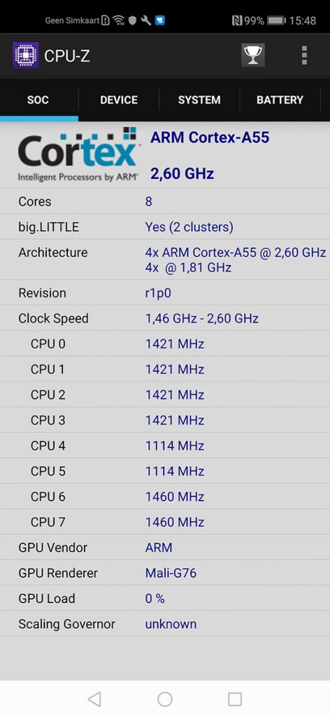 Honor 20 CPU-Z SoC