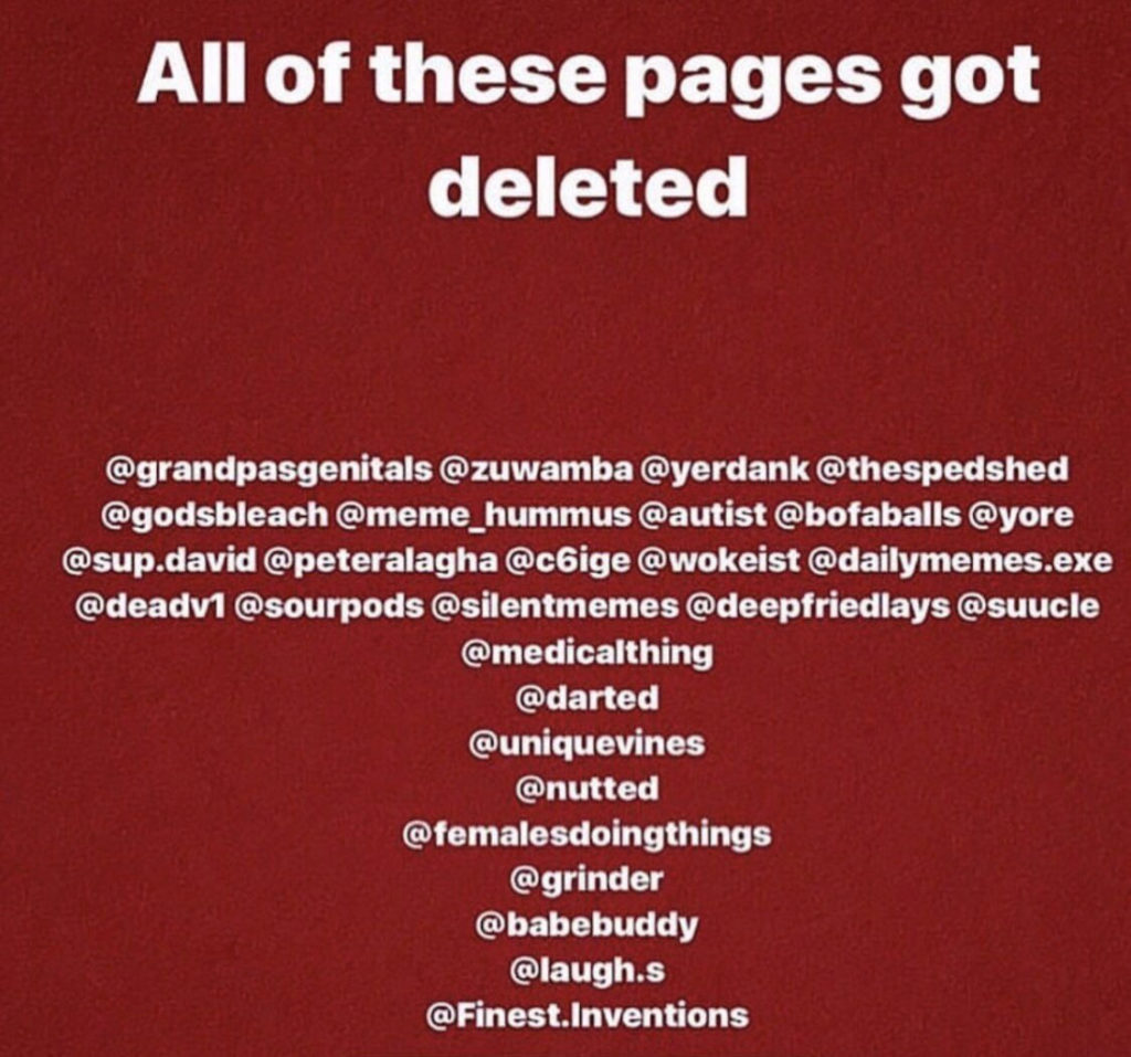 MEME Accounts op Instagram