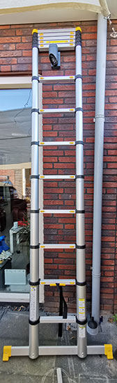 Mr Safe Telescopische Ladder 4.6m uitgeklapt