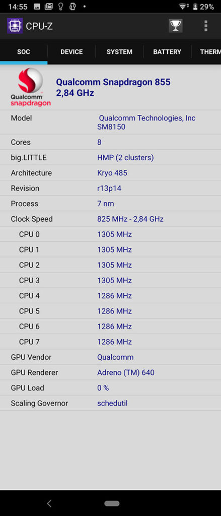 Sony Xperia 5 CPU-Z