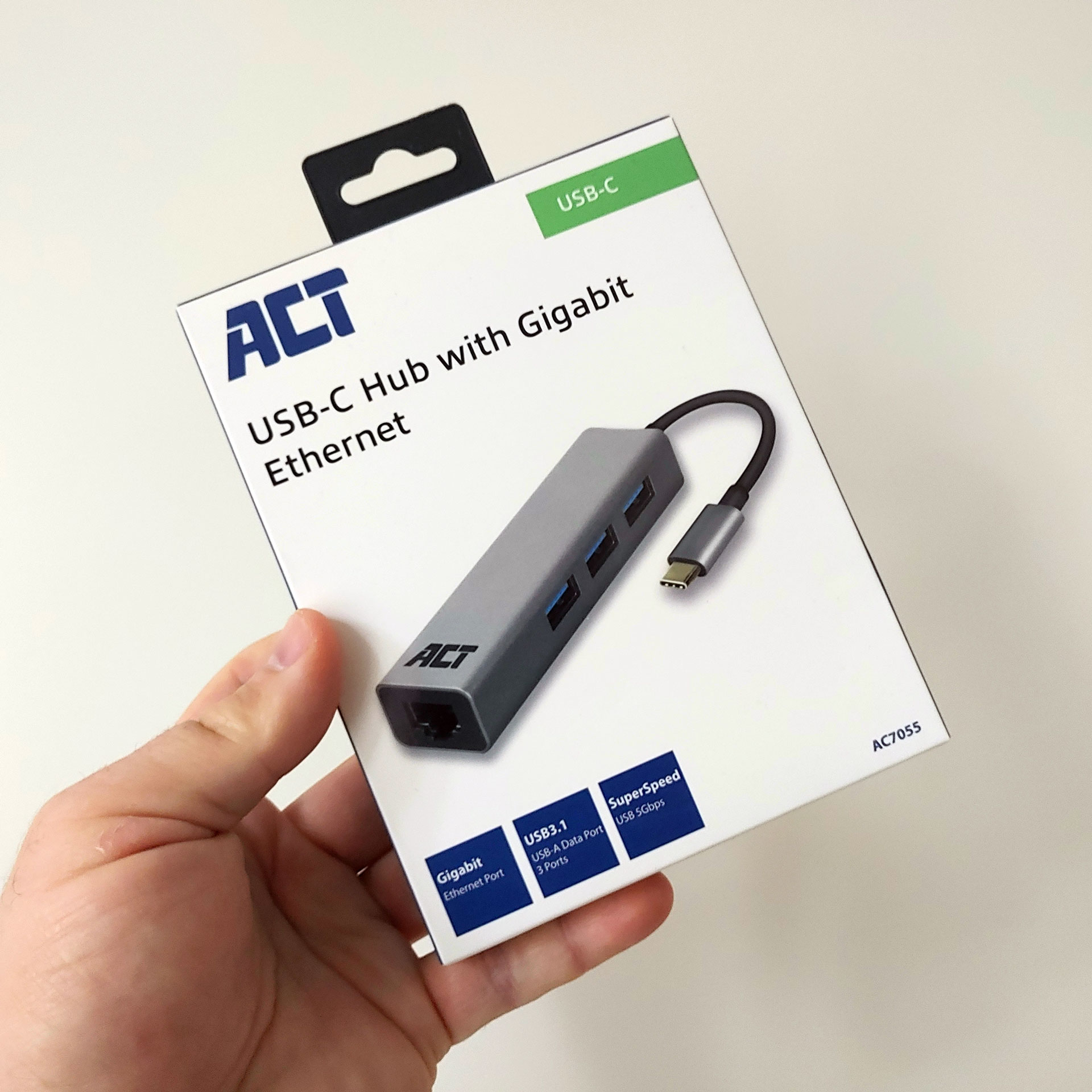 ACT USB-C Hub with Gigabit Ethernet AC7055 Verpakking