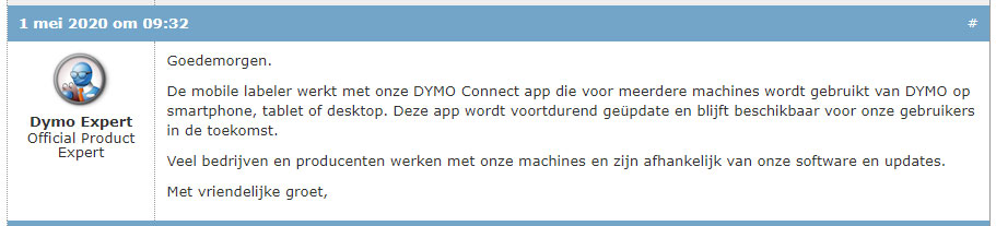 Dymo Expert van iBood