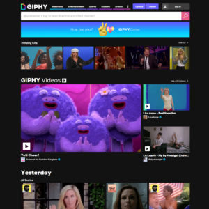 Giphy.com homepage