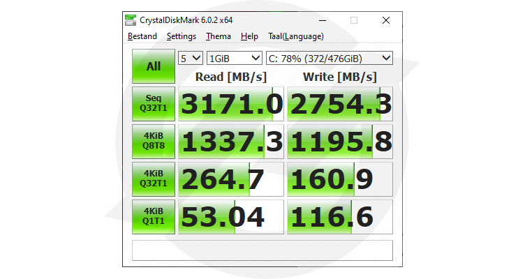 Crystal Diskmark x64 Kingston KC2500 1TB