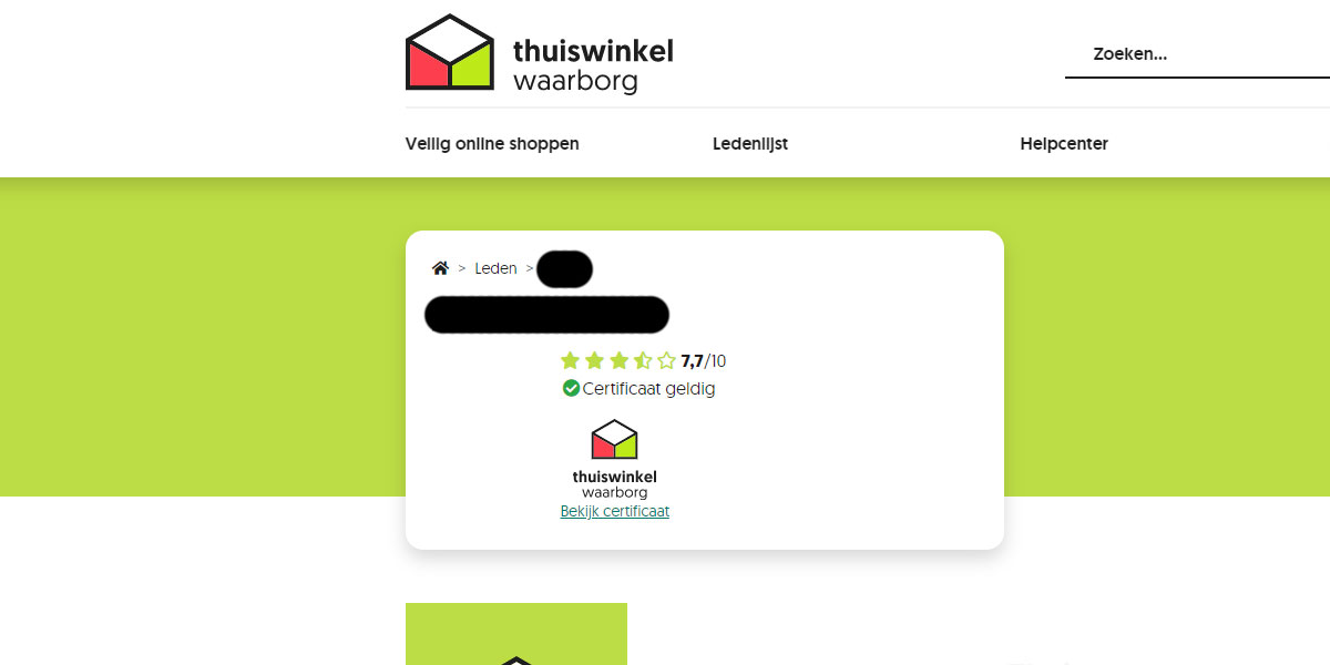 Thuiswinkel Waarborg