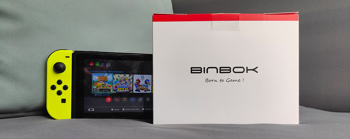 Binbok Wireless RGB Joycon Controllers for Switch-Black Verpakking