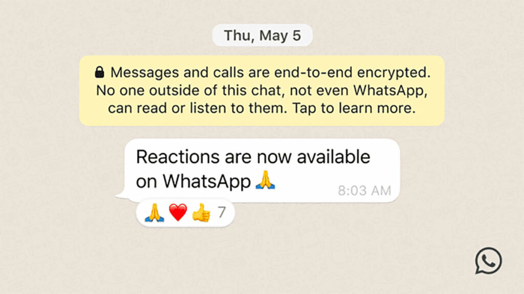 WhatsApp Reactie Emoji