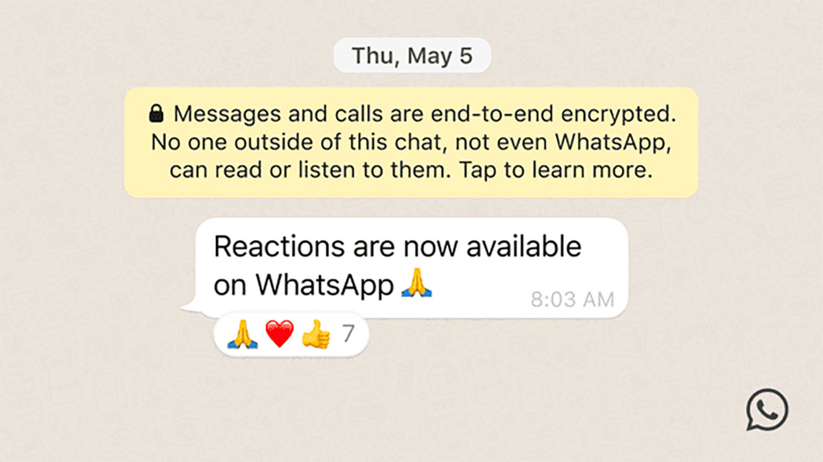 WhatsApp Reactie Emoji