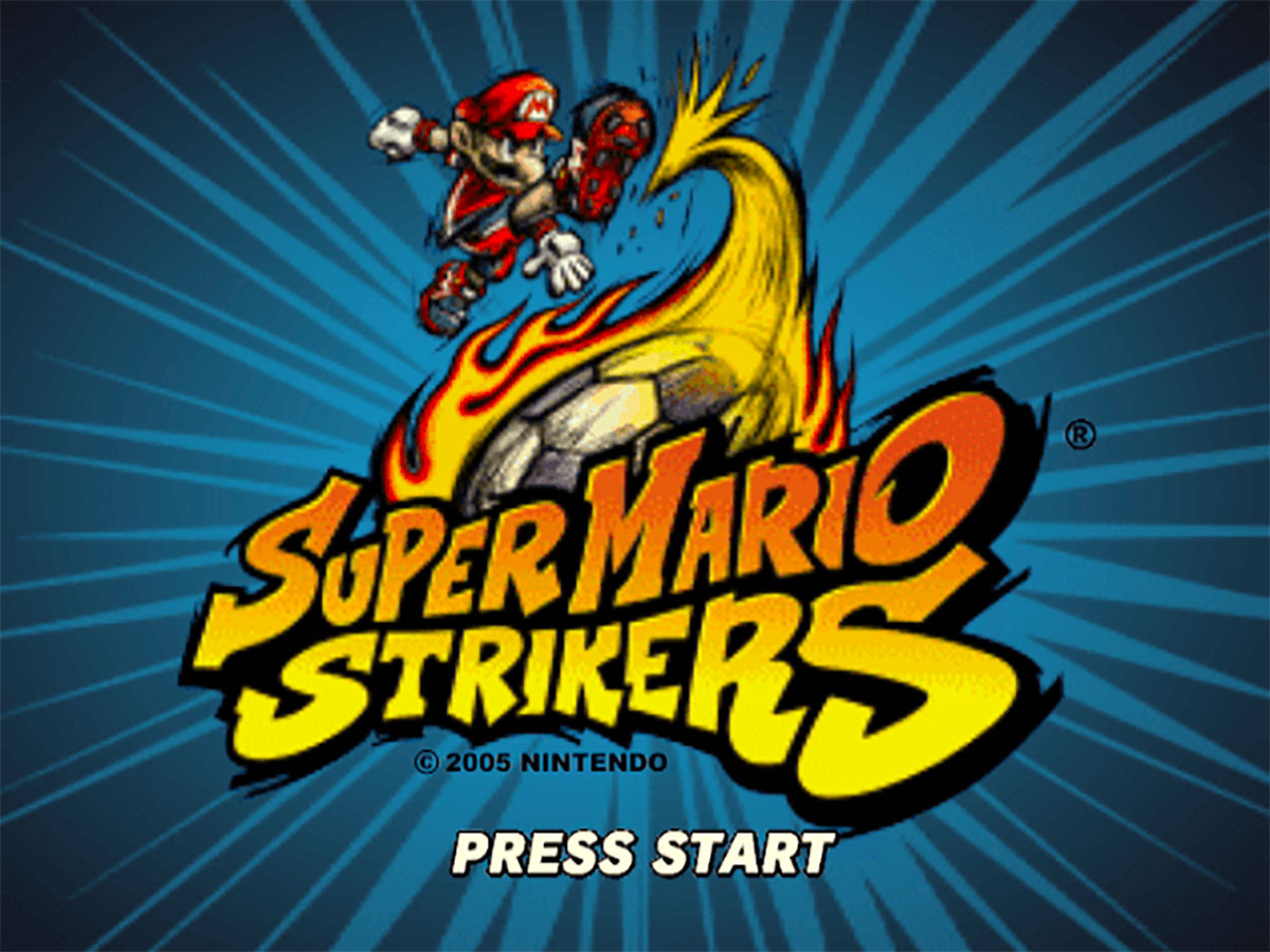 Super Mario Strikers Titelscherm