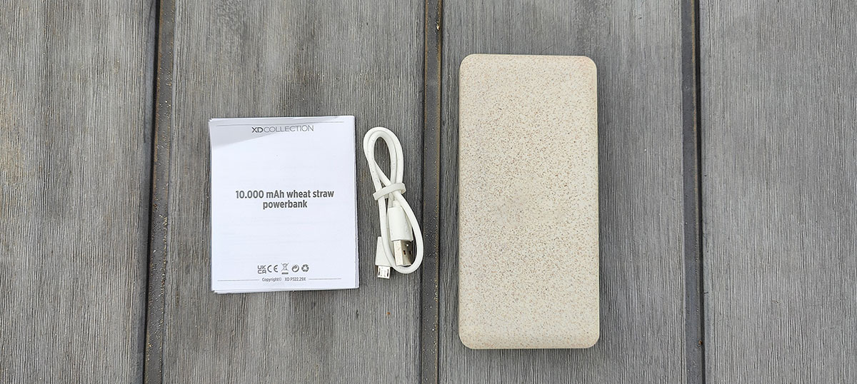 XD Collection Wheat Straw Powerbank uitgepakt