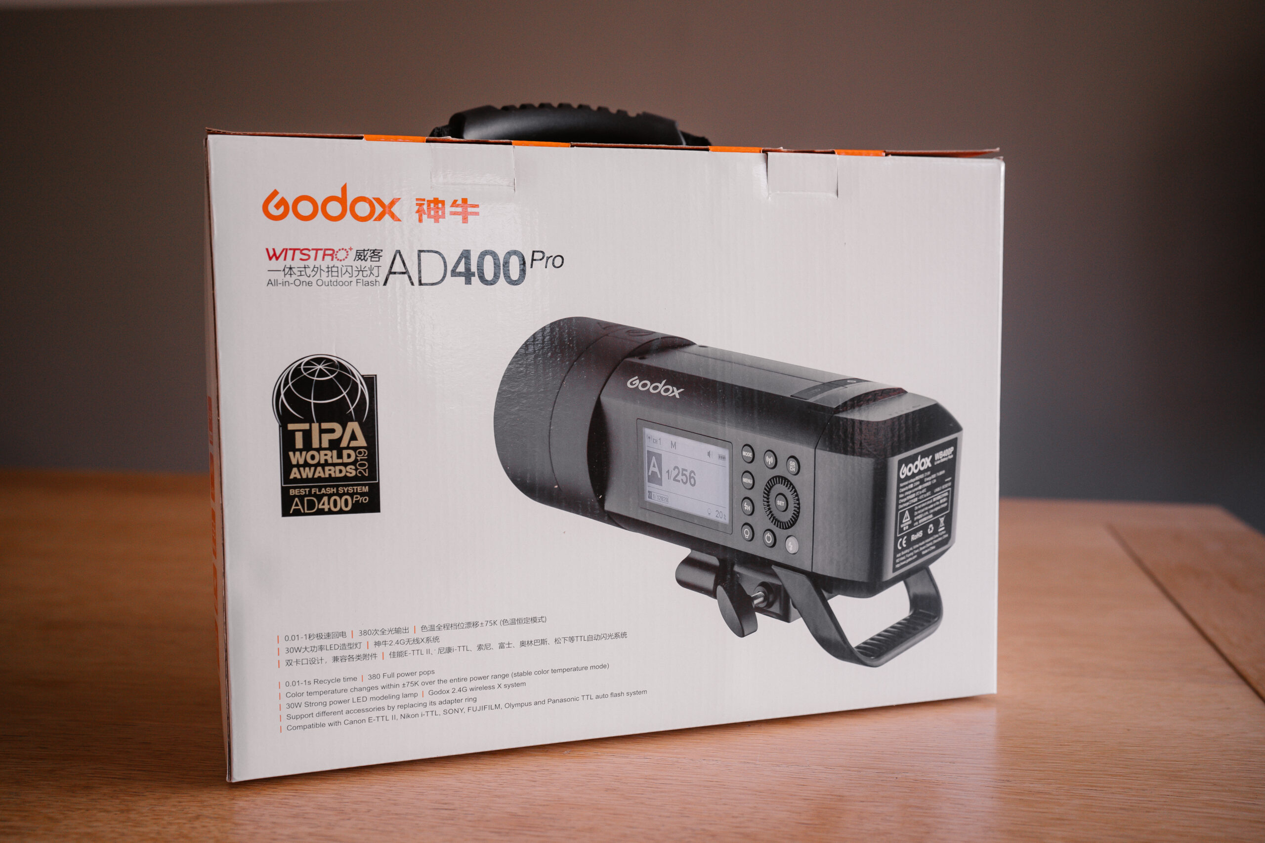 Godox AD 400 Pro flitser verpakking