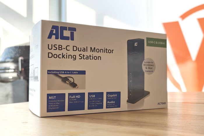 ACT AC7049 USB-C of USB-A Dual Monitor Docking Station verpakking