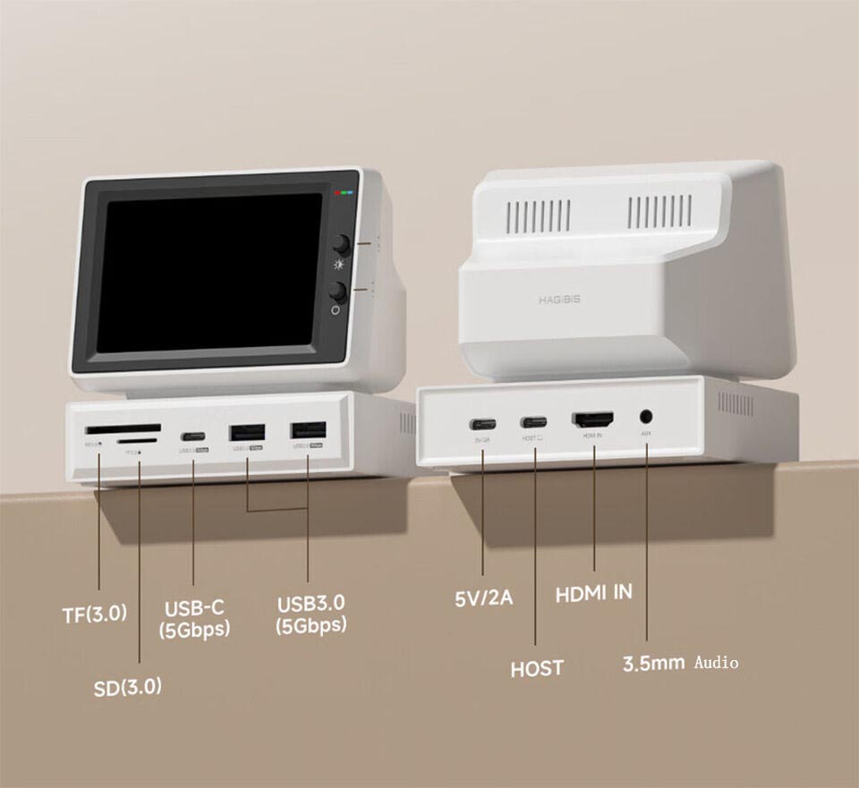 Hagibis USB dock aansluitingen