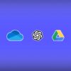 OneDrive, Google Drive en OpenAI logo's