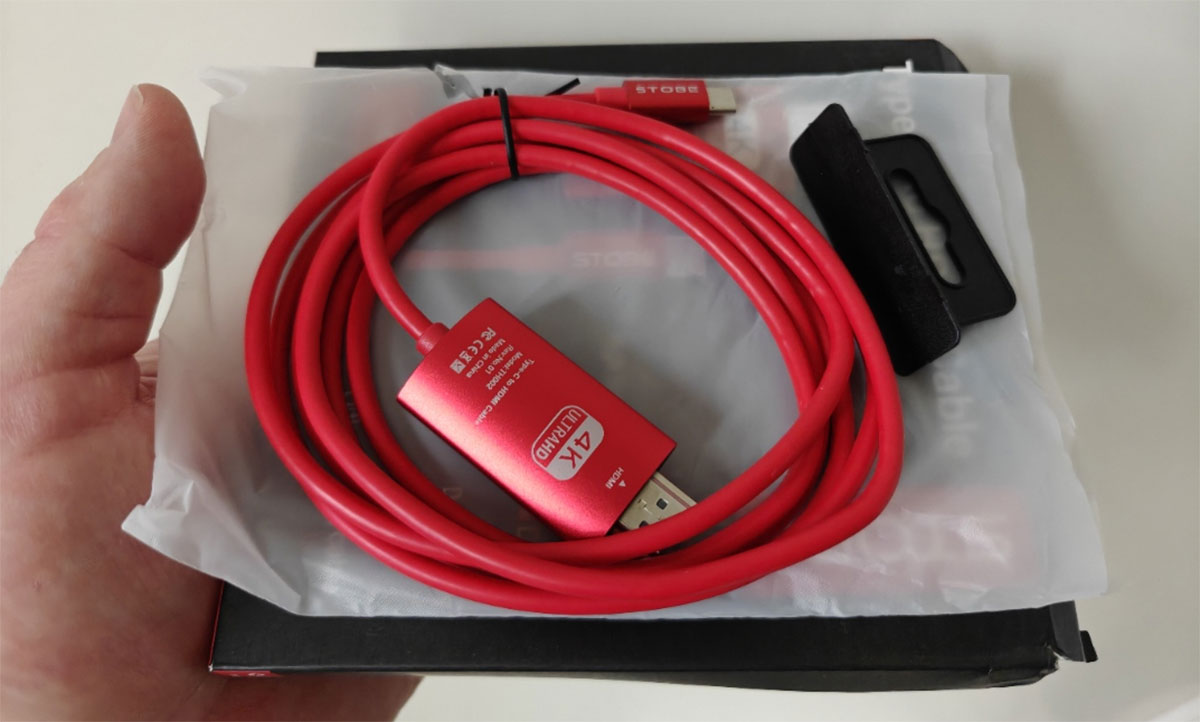 stobe type c to hdmi cable uitgepakt