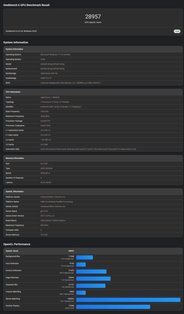 geekbench 6 gpu benchmark result ss