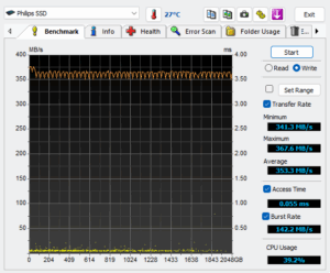hdtune write