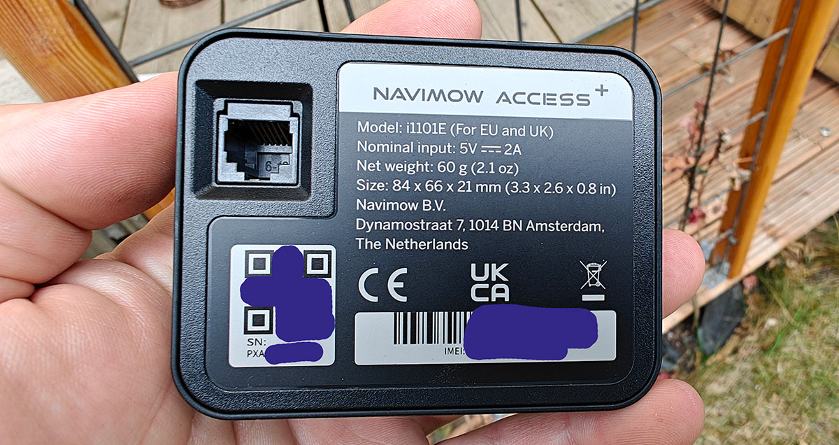 navimow access plus module achterkant