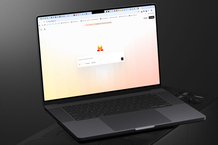 Le Chat van Mistral op een MacBook