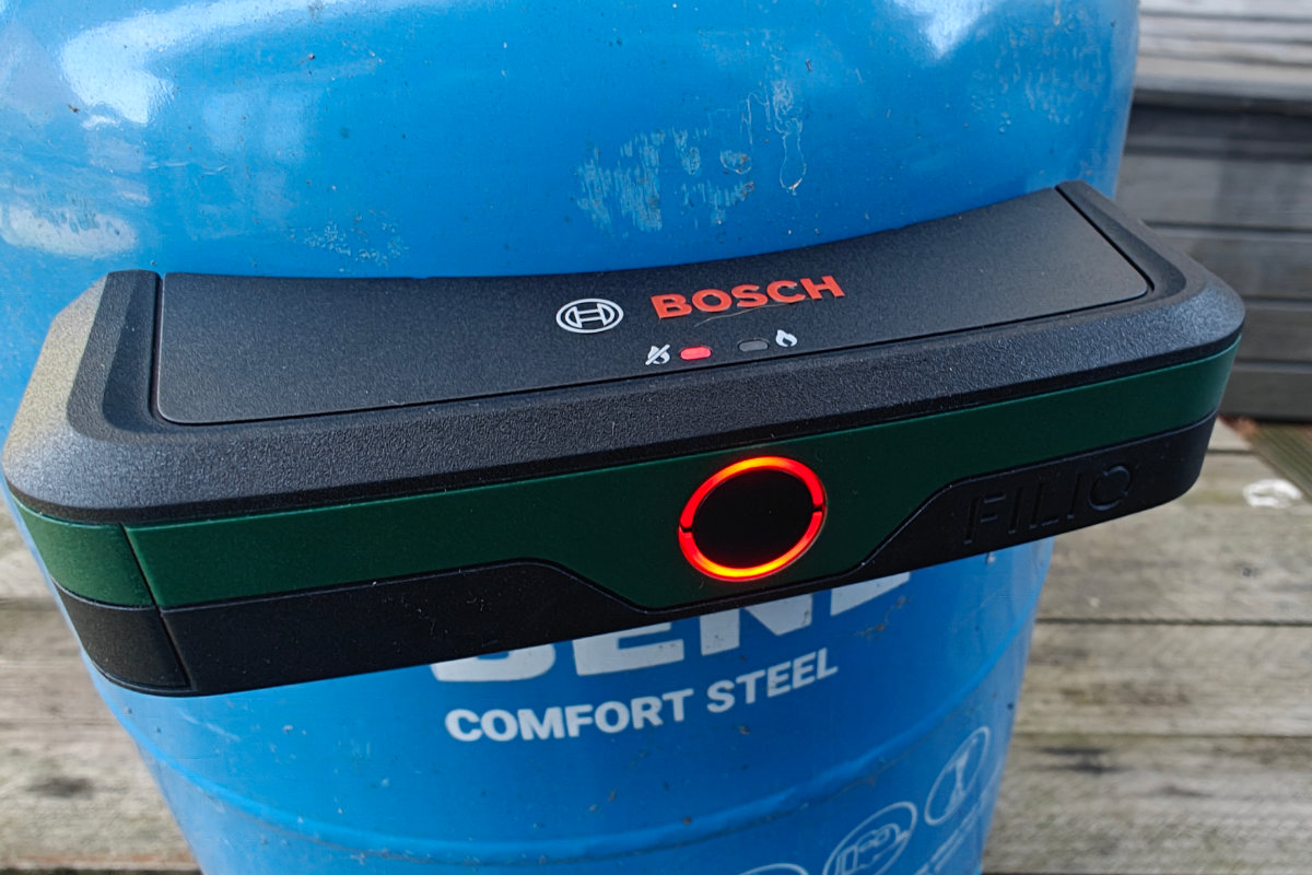 Bosch Filio op lege gasfles
